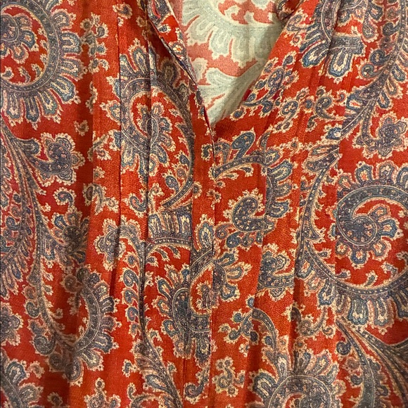 Lucky Brand Red Paisley Blouse - M - Picture 3 of 4